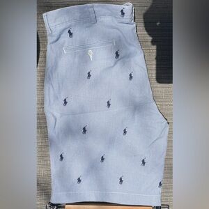 Ralph Lauren Polo All Over Pony White/Blue Stripe Searsucker Shorts Men’s size35